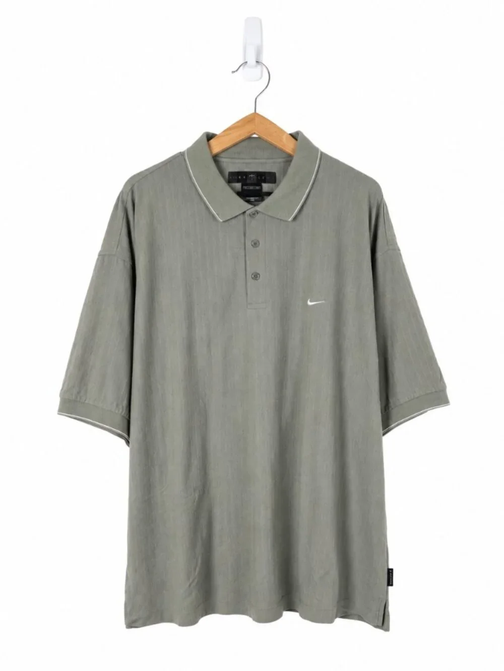 Nike Golf Dri-FIT Men XXL Polo Shirt Sage Green Striped Short Sleeve